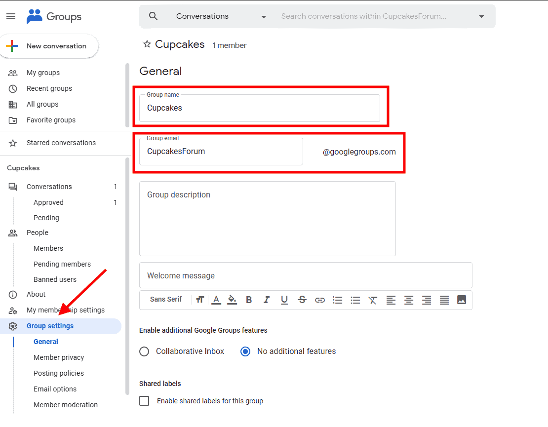 Google Groups Settings - Posting policies