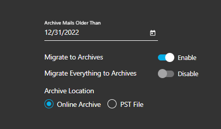 Migrate to archives settings
