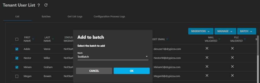 Add Users to Batch