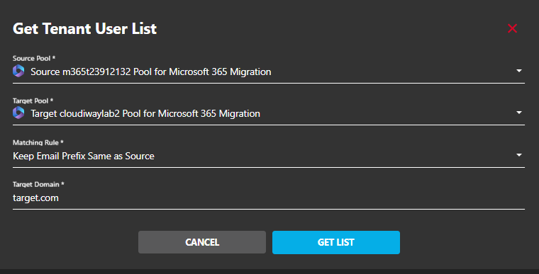 GetList popup window