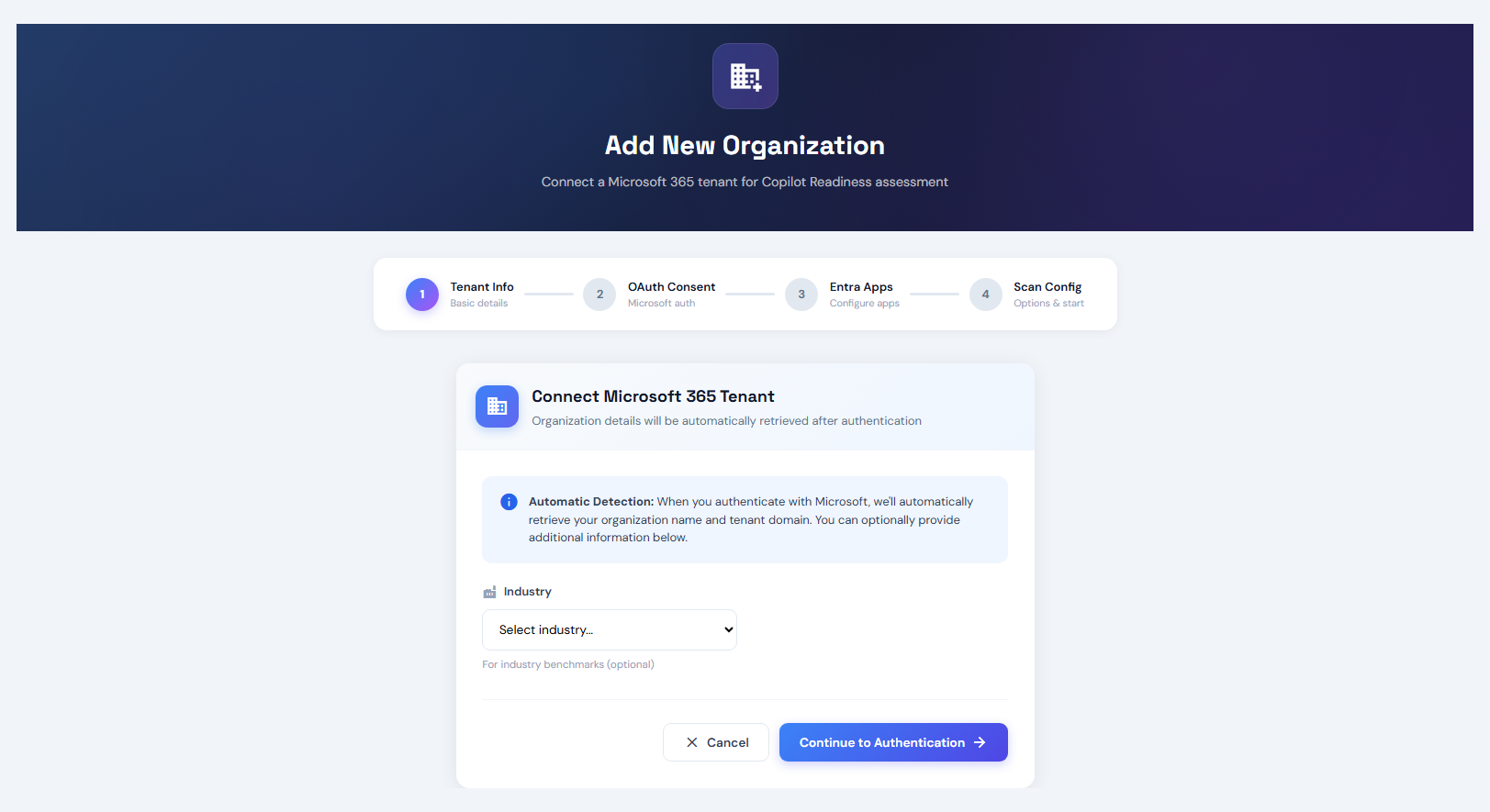 Create New Assessment Project