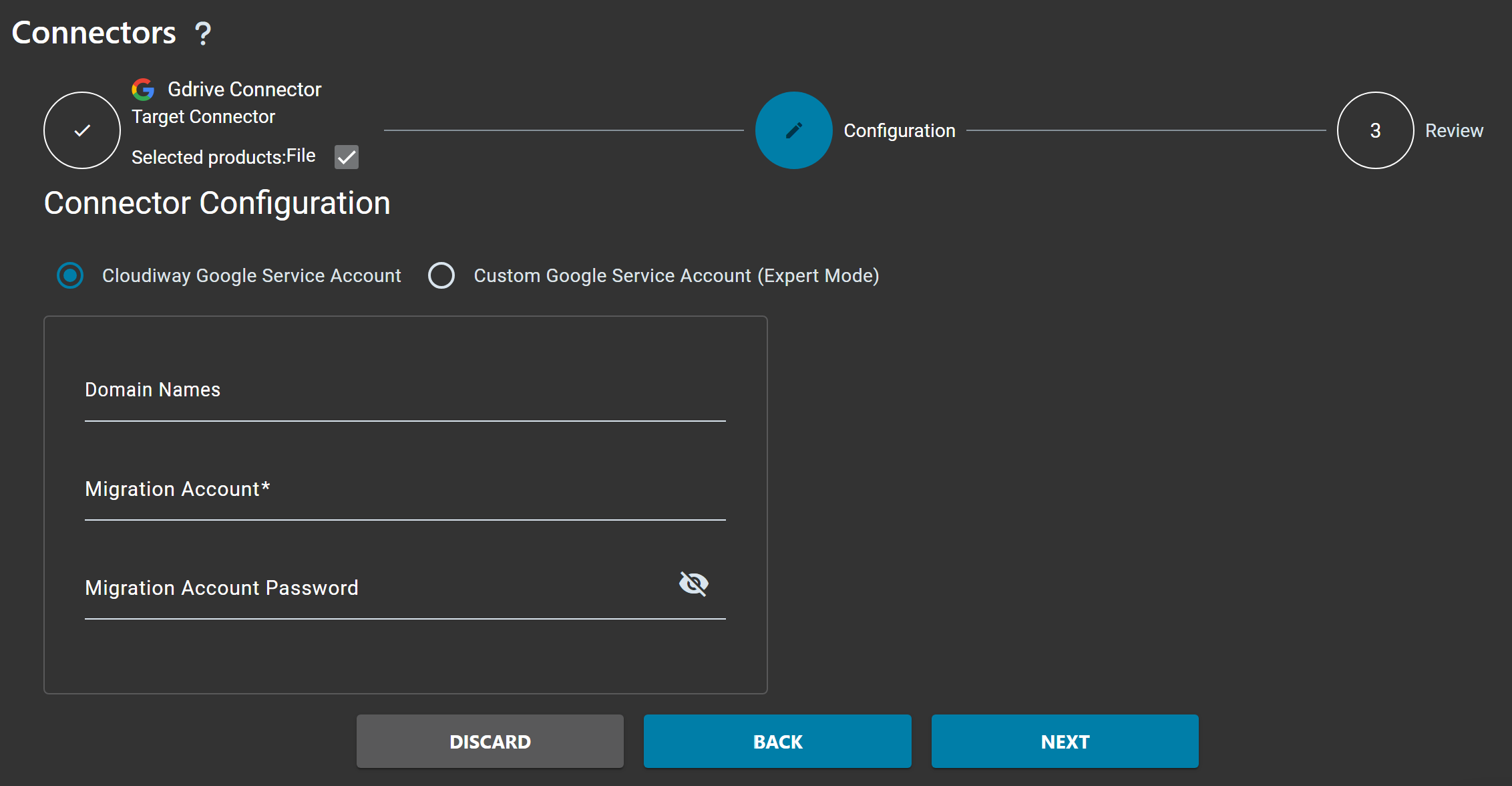 Google Workspace Target Connector configuration