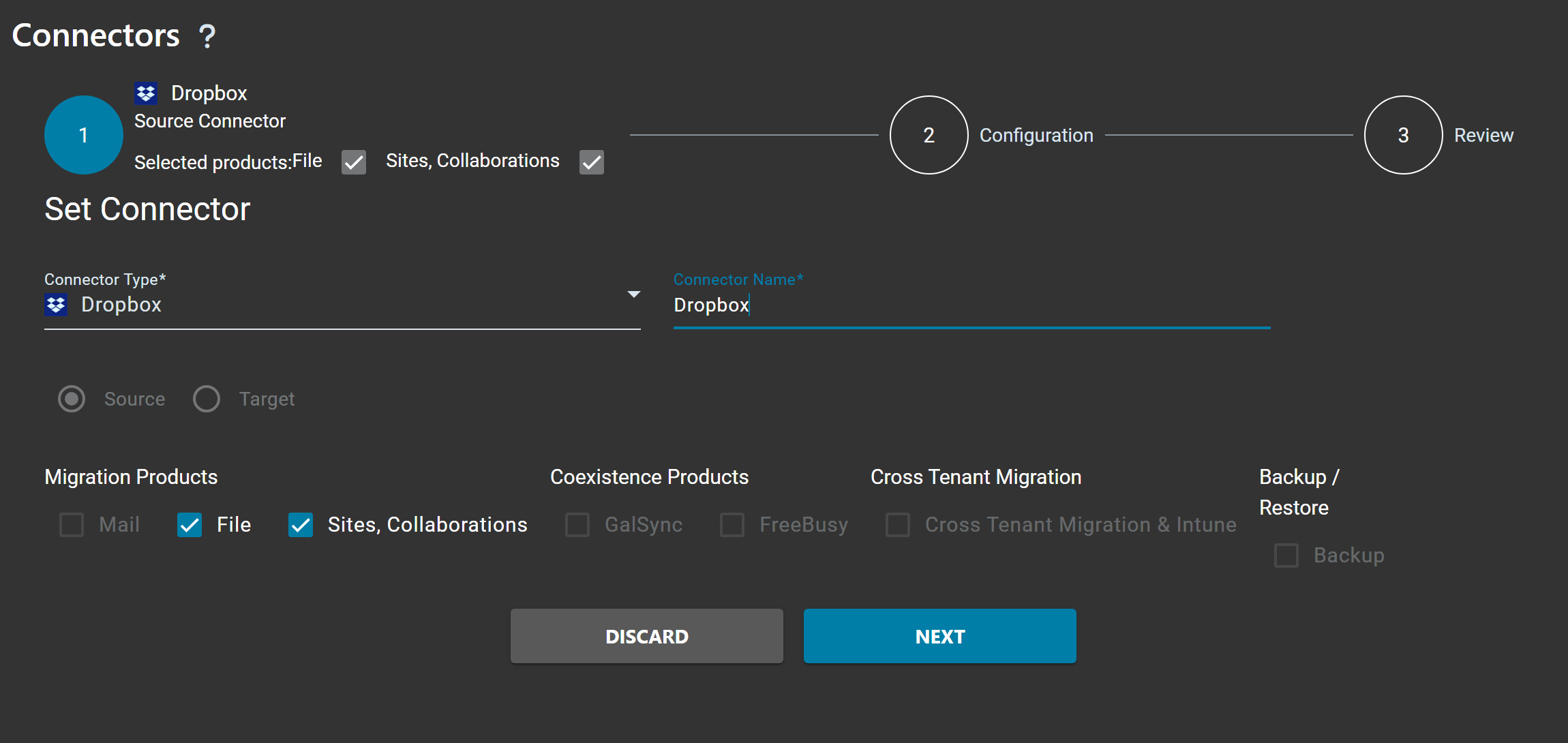 Dropbox Source Connector Configuration