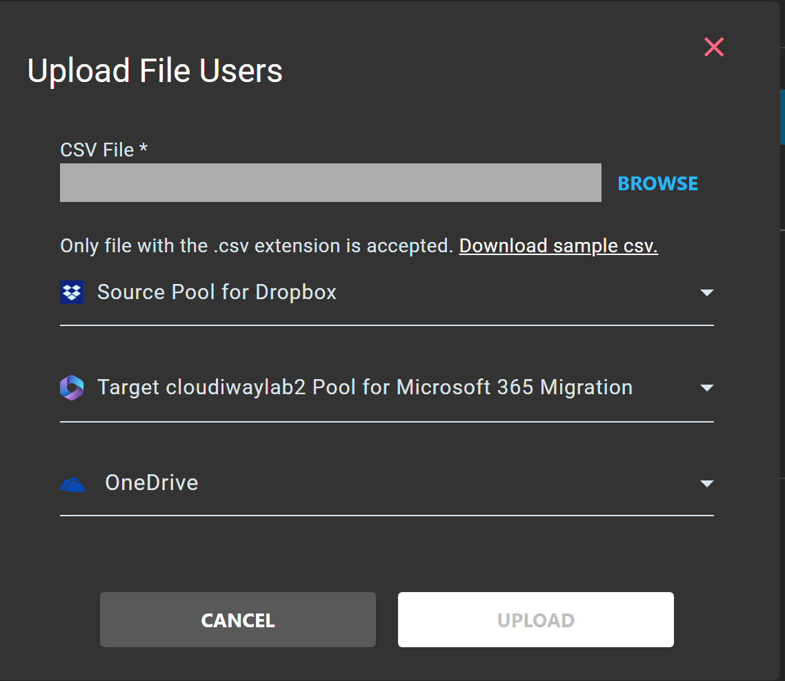 Upload File Users Dialog