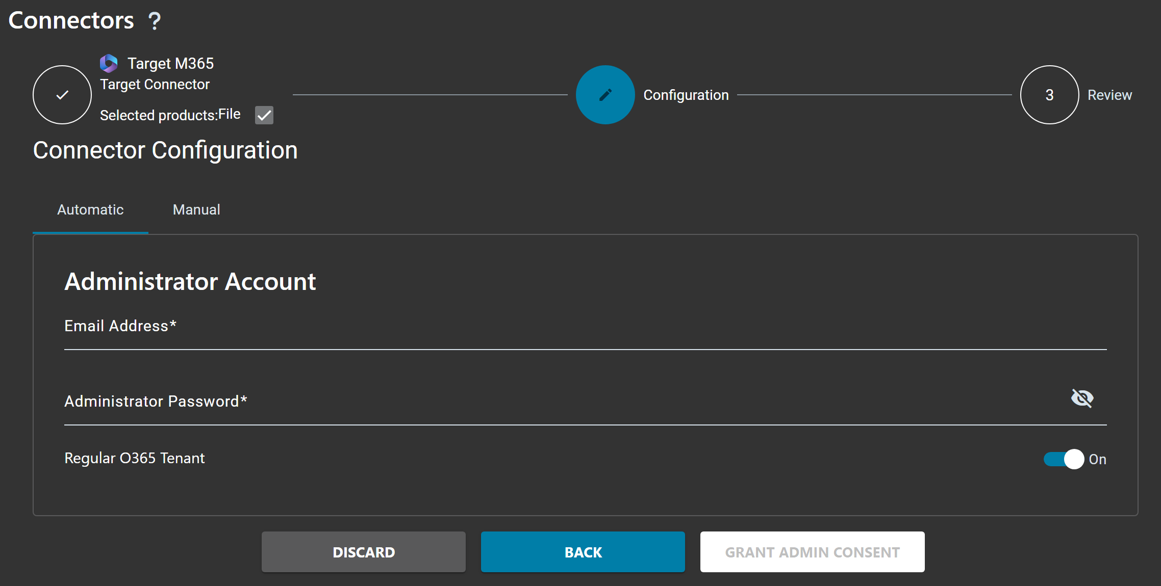 Microsoft 365 Target Connector Configuration