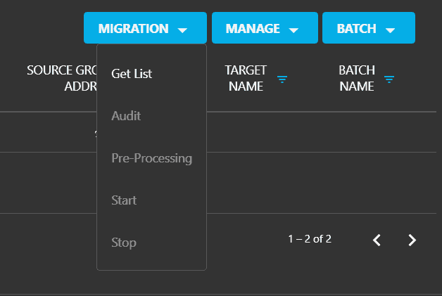 Get List menu option