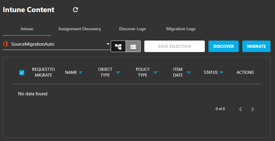Intune Migration Settings