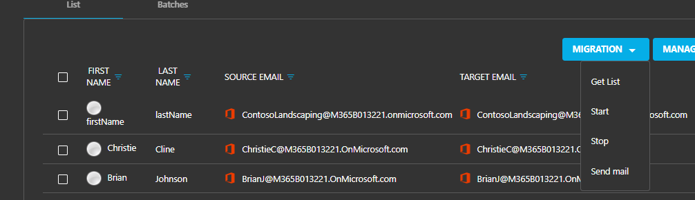 Start Migration