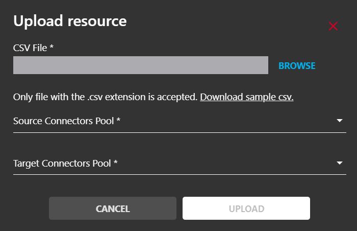 Import CSV dialog