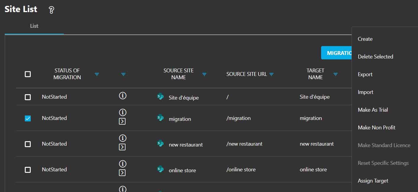 Assign Target dialog