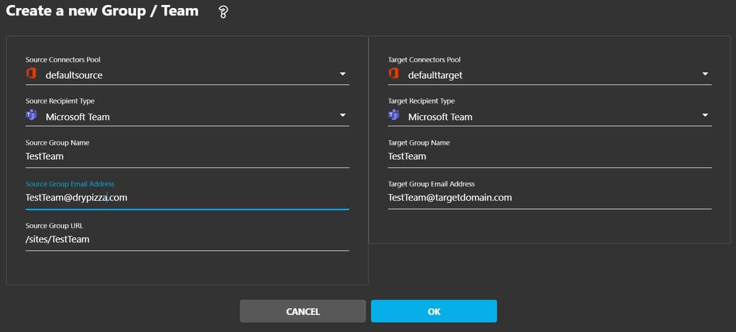 Create Team Entry