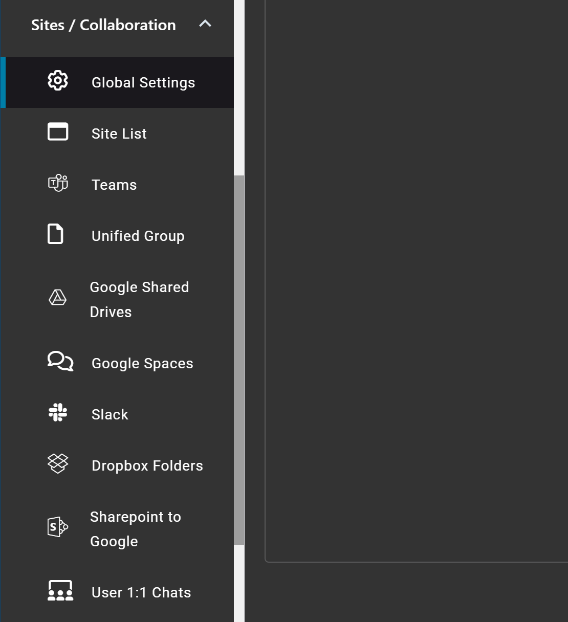 Cloudiway Sites/Collaboration Menu - Teams