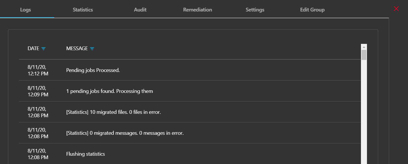 Teams Migration Logs