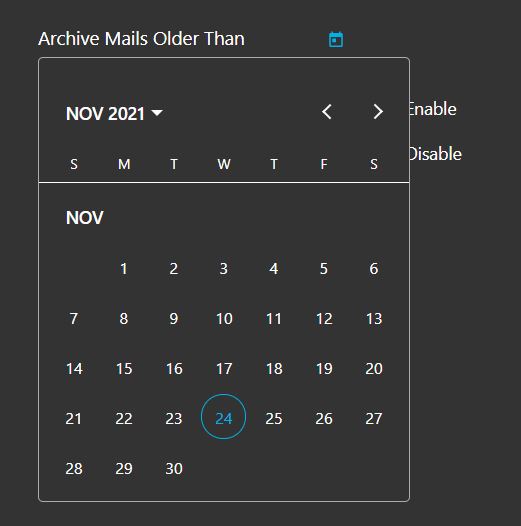 Mails Older Calendar