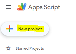 Google-Apps-Script-New-Project